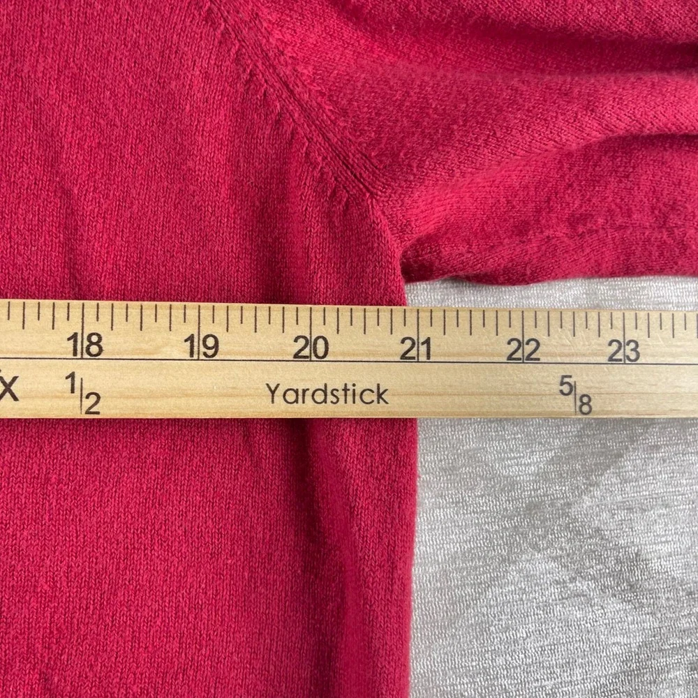 LL‎ Bean Cotton Cashmere Men M Red V-Neck Pullover Sweater 274603 Regular Fit